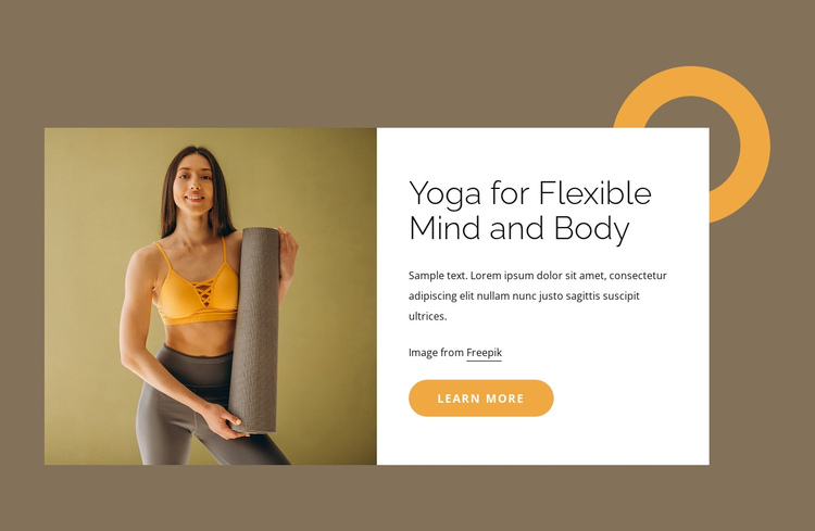 Yoga for flexible mind One Page Template