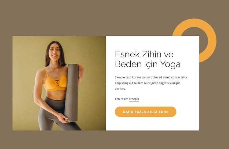 Esnek zihin için Yoga Web Sitesi Mockup'ı