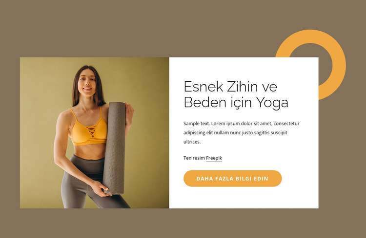 Esnek zihin için Yoga Web Sitesi Şablonu