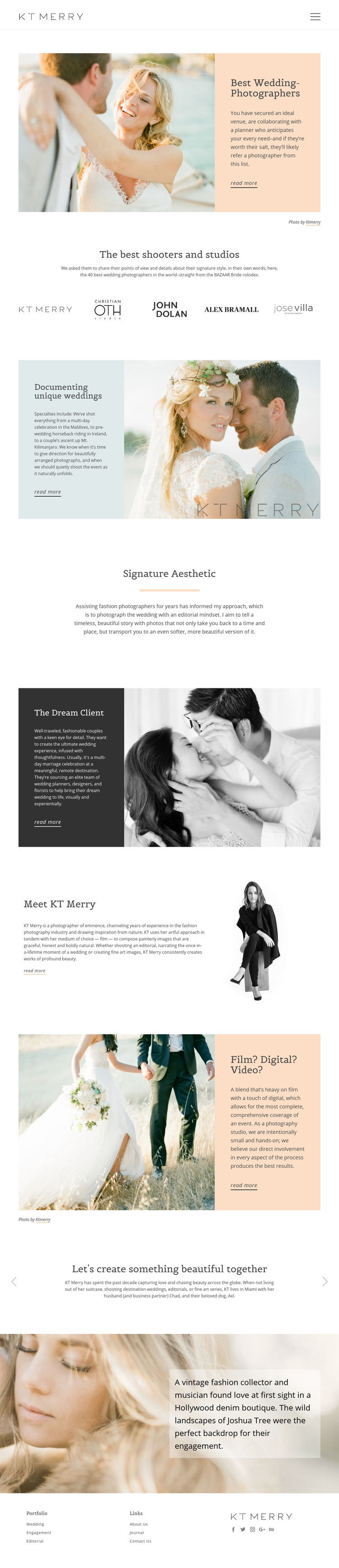 Shooters for special wedding Homepage Design