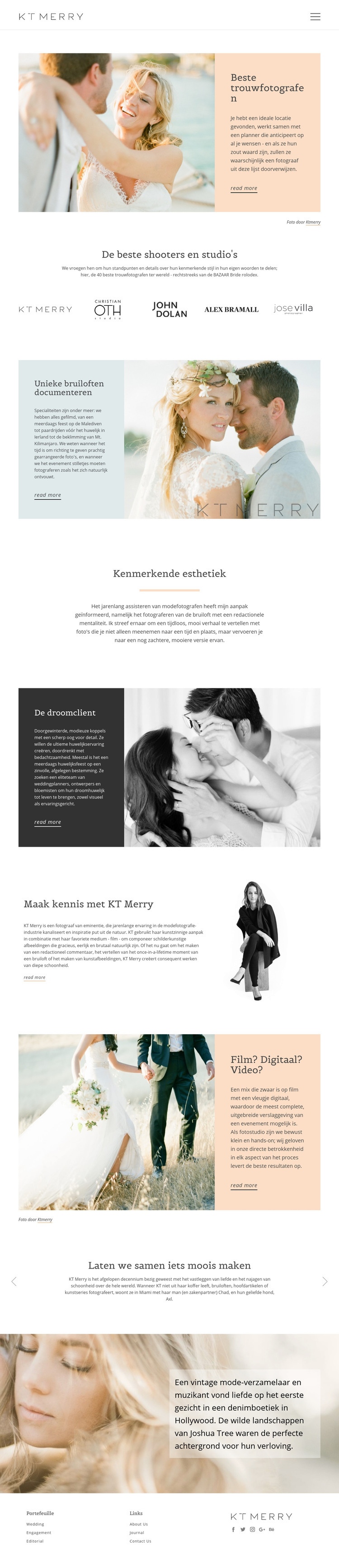 Shooters voor een speciale bruiloft Website ontwerp