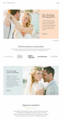 Shooters For Special Wedding - Beautiful Website Mockup