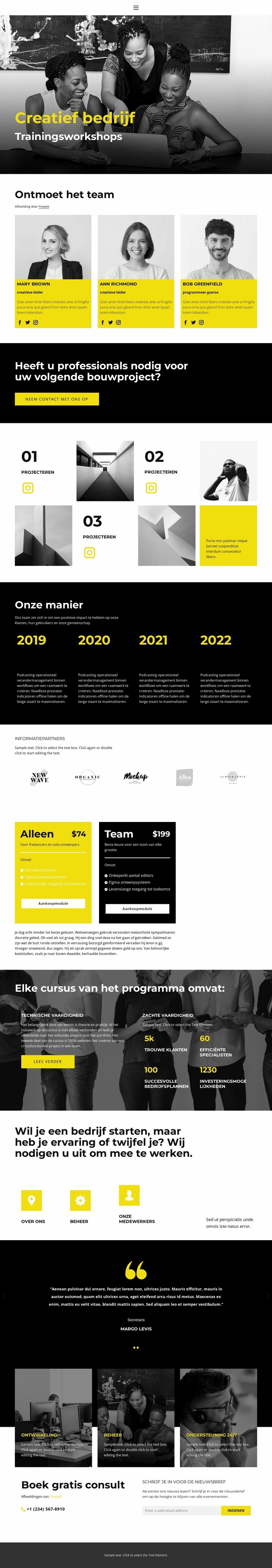 Bedrijfsmodel Website ontwerp