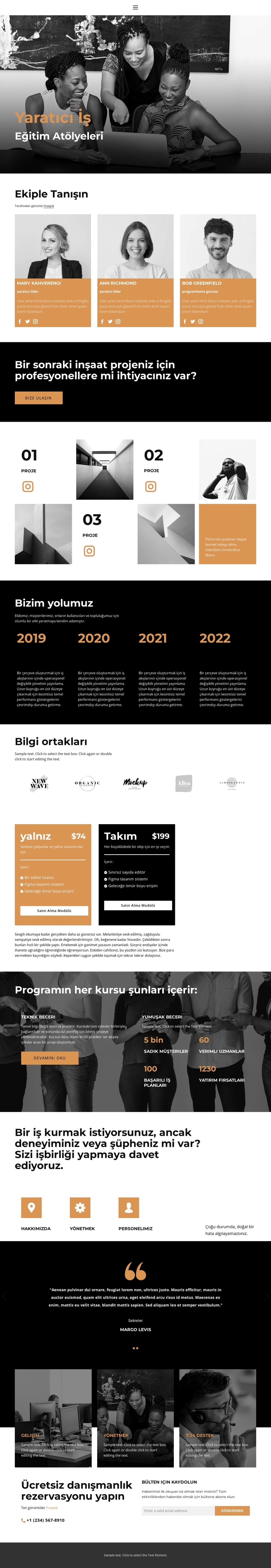 İş modeli Web Sitesi Şablonu