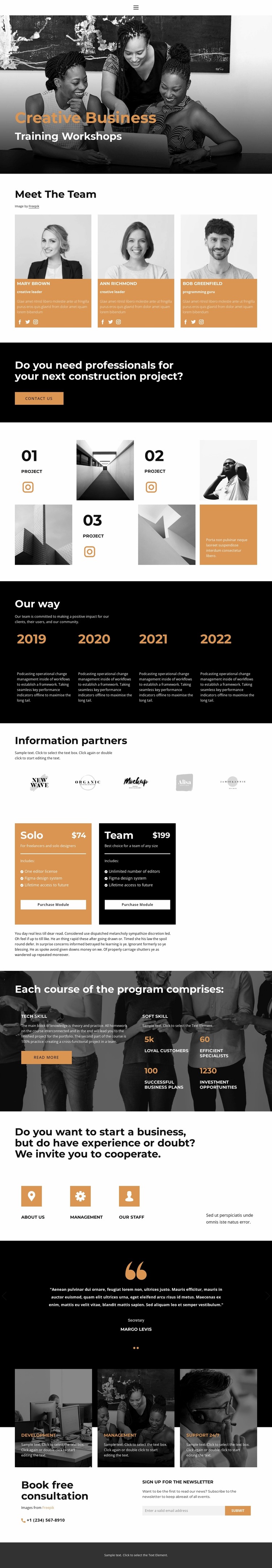 Business model Website Mockup