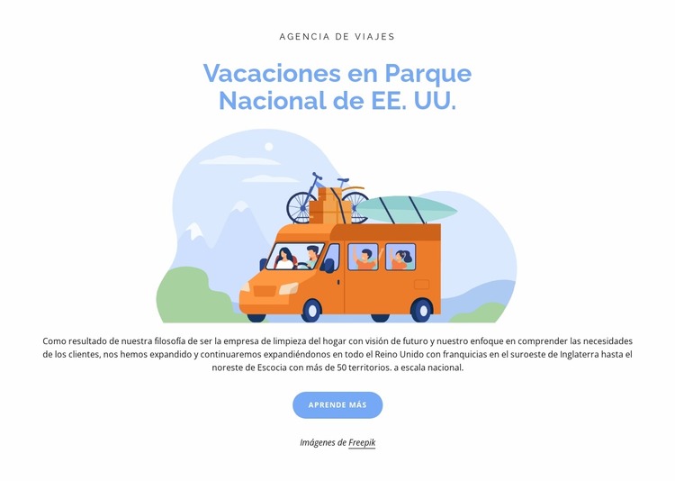 Planificación de viajes por carretera a parques nacionales Plantilla Joomla