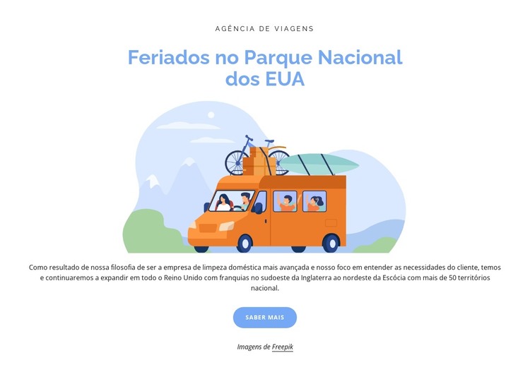 Planejamento de viagens rodoviárias de parques nacionais Modelo HTML