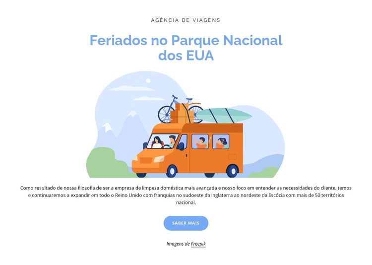 Planejamento de viagens rodoviárias de parques nacionais Tema WordPress