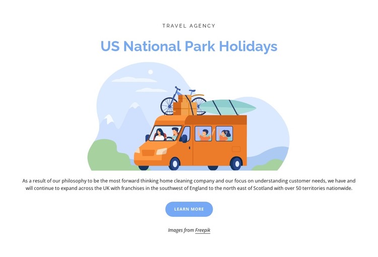 National parks road trip planning Web Design
