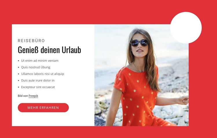 Genießen Sie Ihren Urlaub HTML-Vorlage