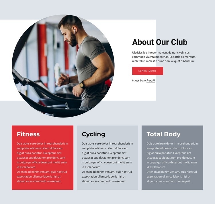 Total body training Homepage Design