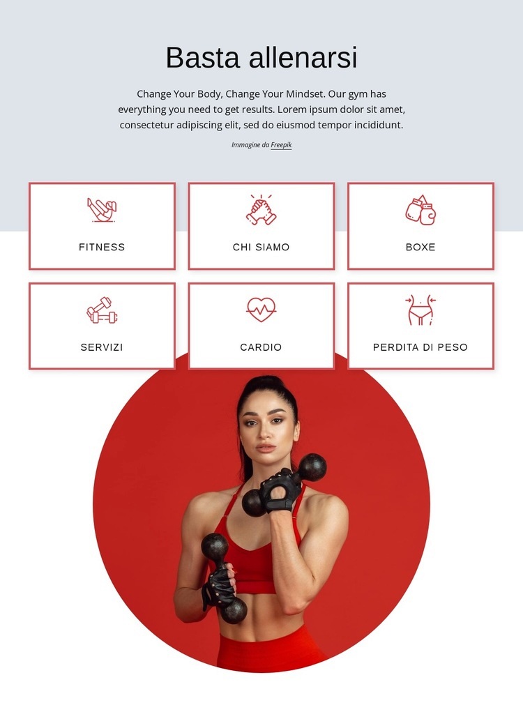 Fitness illimitato, yoga, nuoto, bouldering Costruttore di siti web HTML