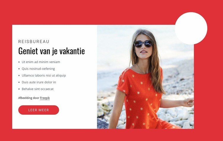 Geniet van je vakantie Website mockup