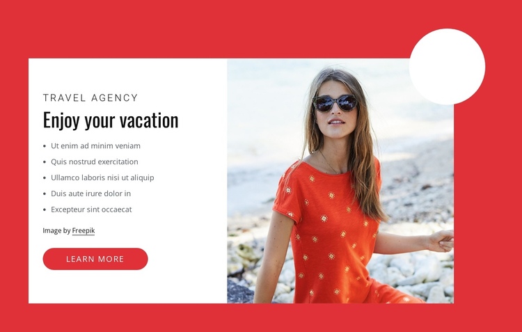 Enjoy your vacantion One Page Template