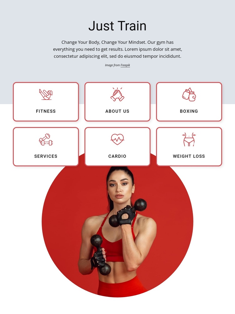Unlimited fitness, yoga, swimming, bouldering One Page Template