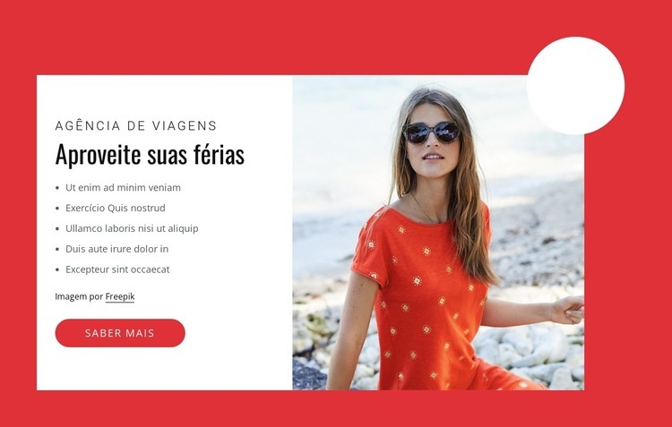 Aproveite suas férias Design do site