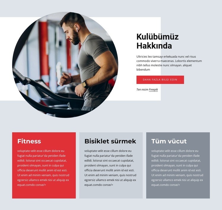 Toplam vücut eğitimi Web Sitesi Mockup'ı