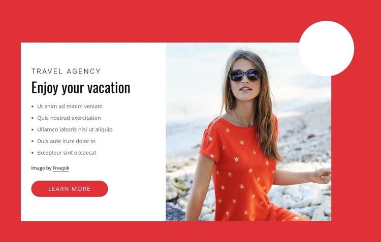 Enjoy your vacantion Website Builder Software