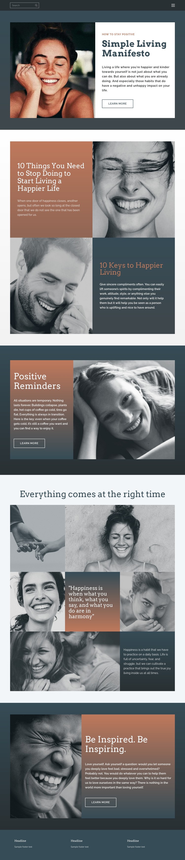 Simple living manifesto CSS Template