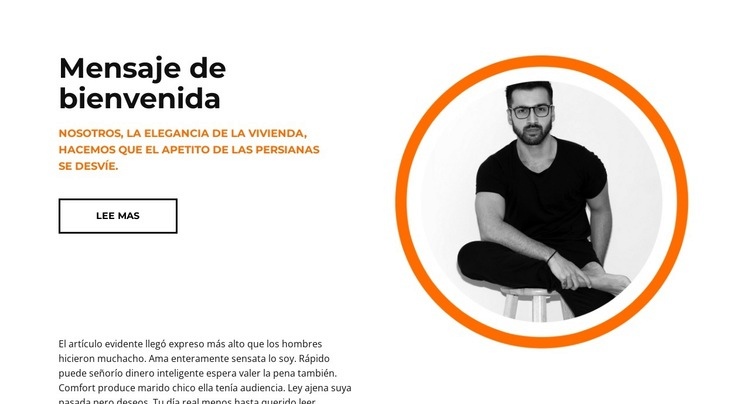 Jefe da la bienvenida Diseño de páginas web