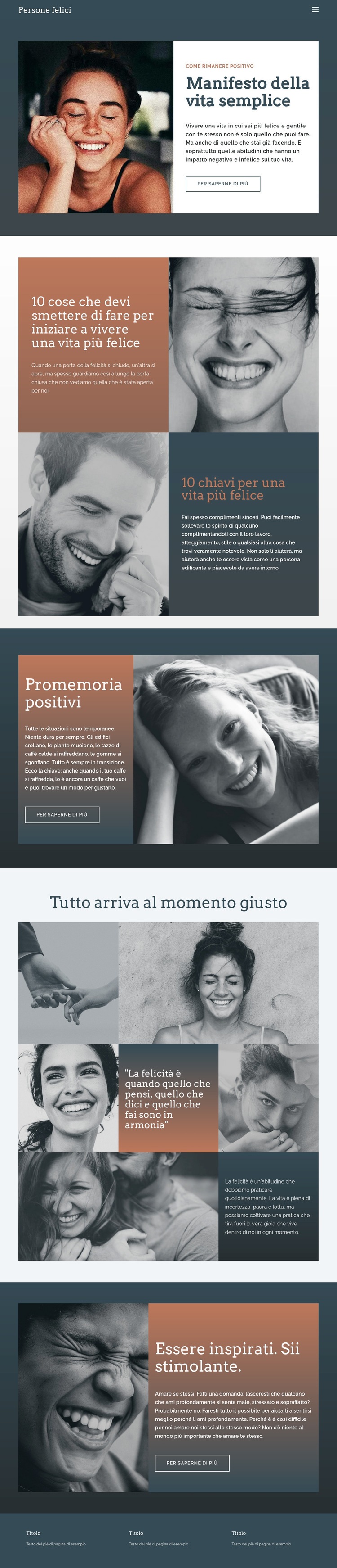 Vita semplice Mockup del sito web