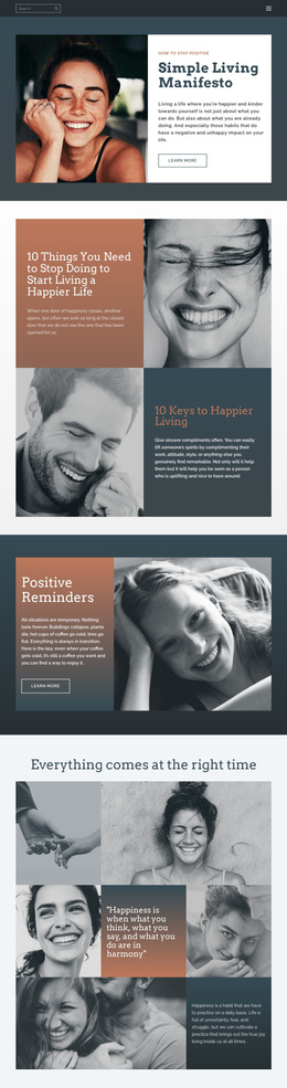 Simple Living Manifesto - Best One Page Template