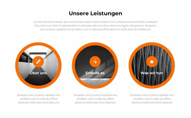 Geschäftsprojektstruktur Landing Page