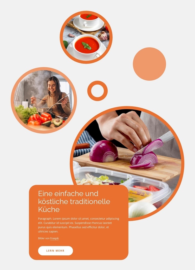 Traditionelle Küche Landing Page