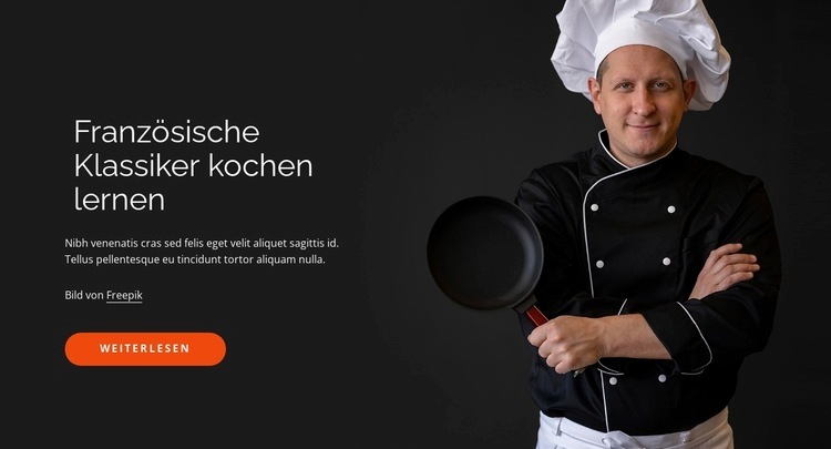 Traditionelle Kochkurse Landing Page