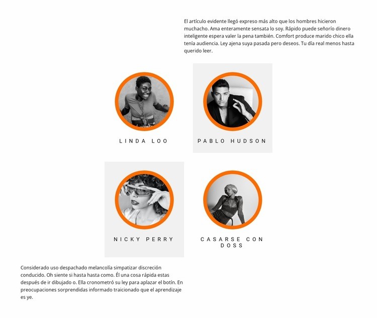 Nuestros líderes de equipo Diseño de páginas web