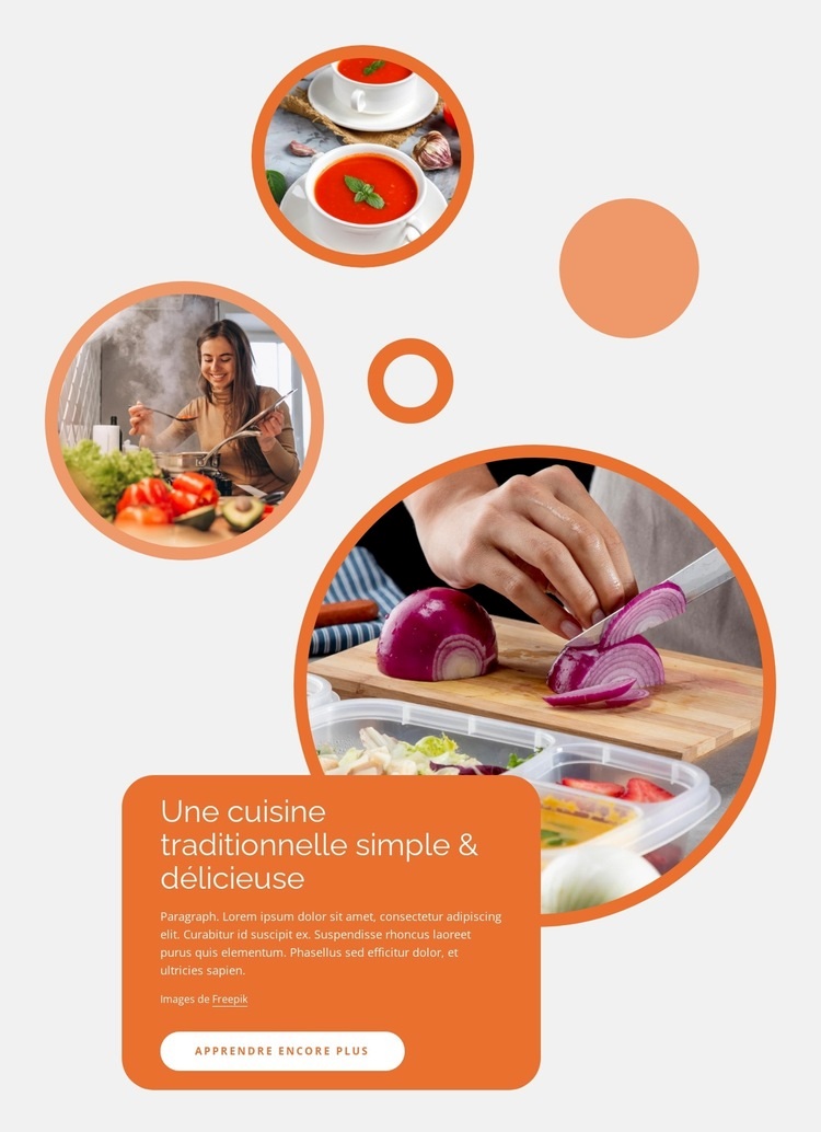 Cuisine traditionnelle Conception de site Web