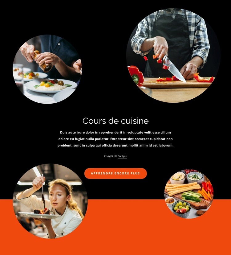 Cours de cuisine pratiques Modèles de constructeur de sites Web
