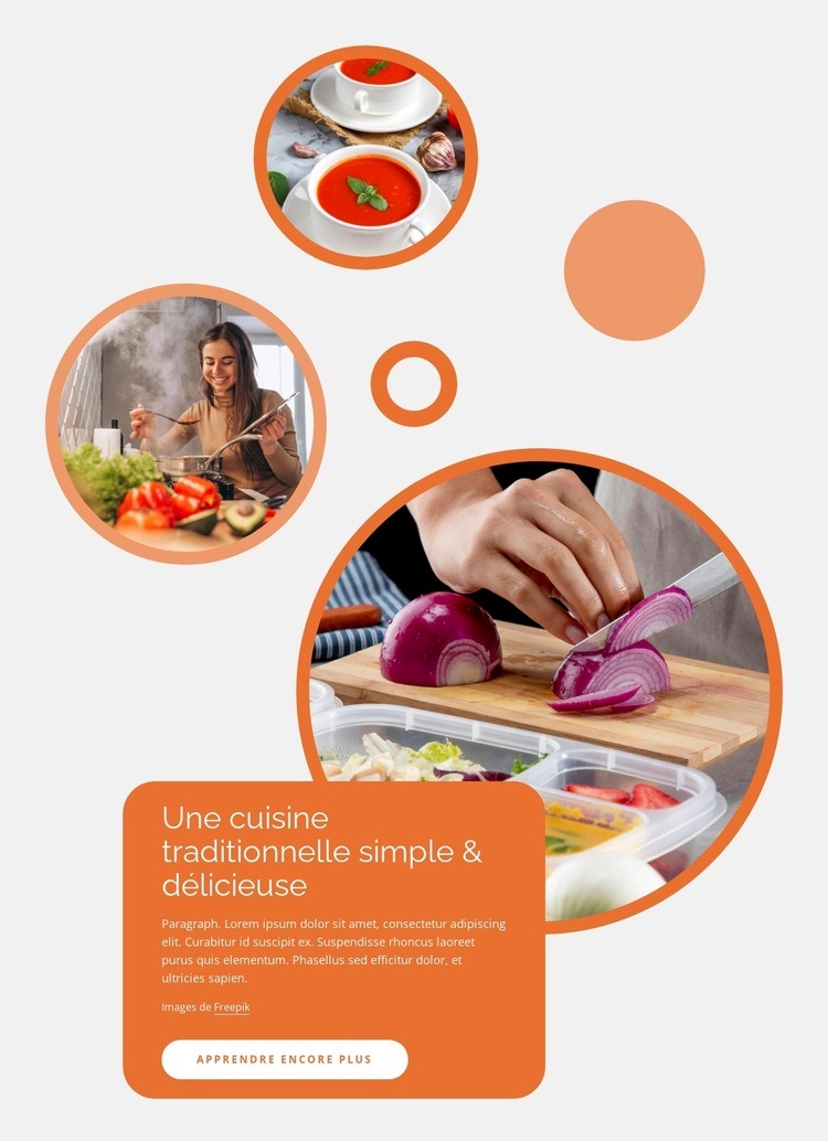 Cuisine traditionnelle Créateur de site Web HTML