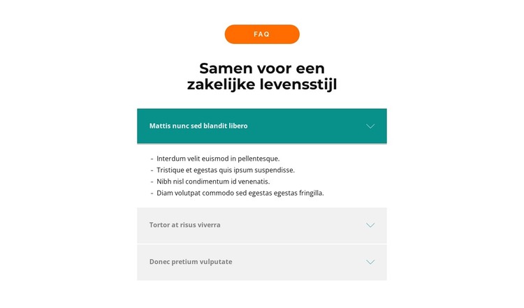 Belangrijkste vragen HTML-sjabloon