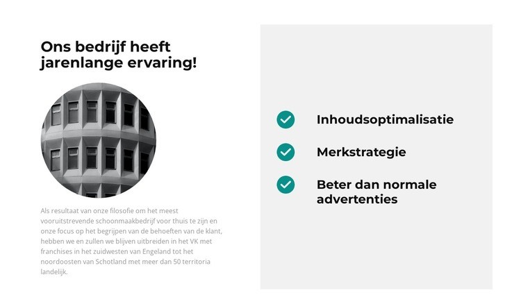 Start van ons project Website mockup