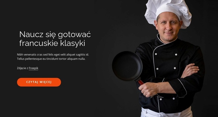 Tradycyjne kursy gotowania Makieta strony internetowej