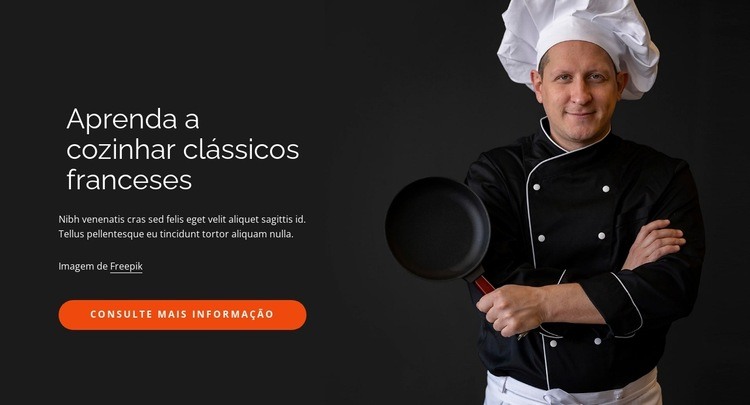 Cursos de culinária tradicional Maquete do site