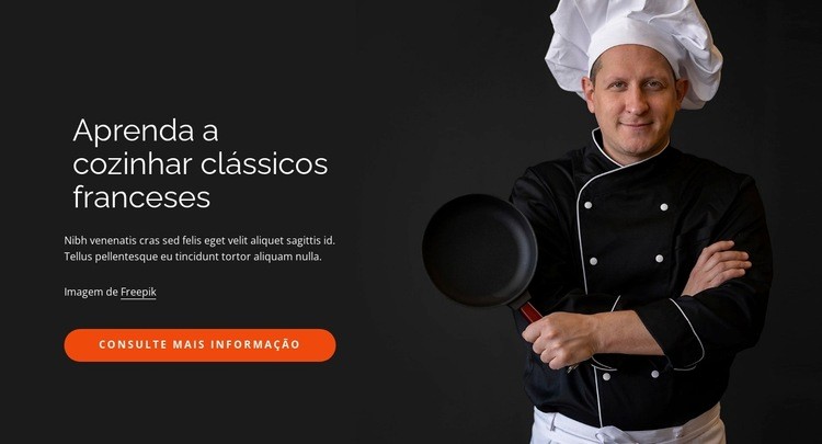 Cursos de culinária tradicional Landing Page