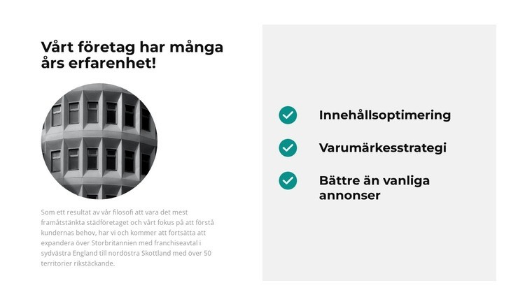 Start på vårt projekt CSS -mall