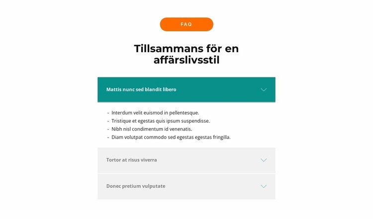 Huvudfrågor HTML-mall