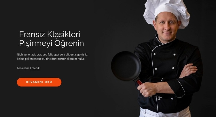 Geleneksel yemek kursları Web Sitesi Mockup'ı