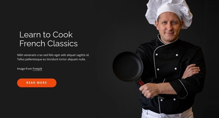 Traditional cooking courses Web Page Design