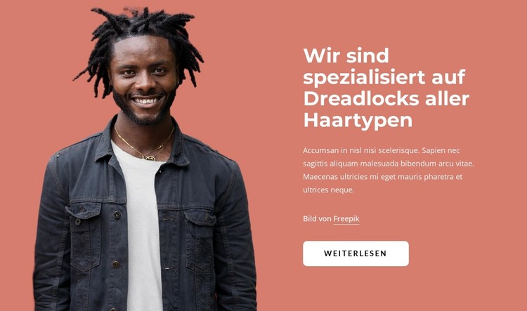 Wir sind spezialisiert auf Dreadlocks HTML-Vorlage