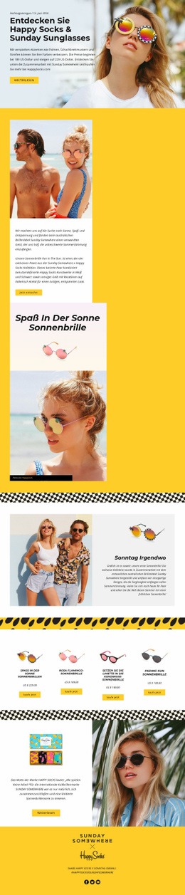 Fun Sonnenbrillen - Persönliche Website-Vorlage
