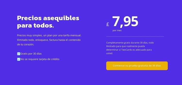 Precios para todos Plantillas de creación de sitios web