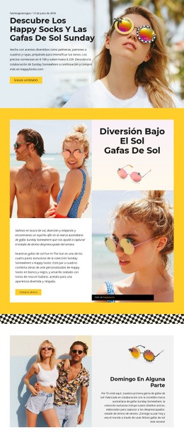 Maqueta De Sitio Web Multipropósito Para Gafas De Sol Divertidas