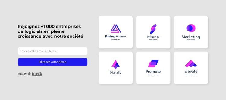 ​Rejoignez +1000 entreprises de logiciels Modèles de constructeur de sites Web