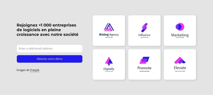 ​Rejoignez +1000 entreprises de logiciels Maquette de site Web