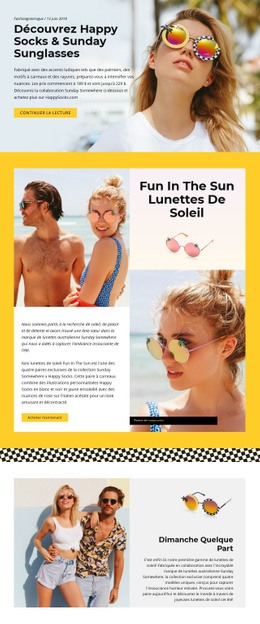 Lunettes De Soleil Amusantes : Modèle De Site Web Simple