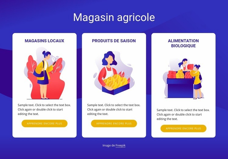 Magasin Farmimg Page de destination